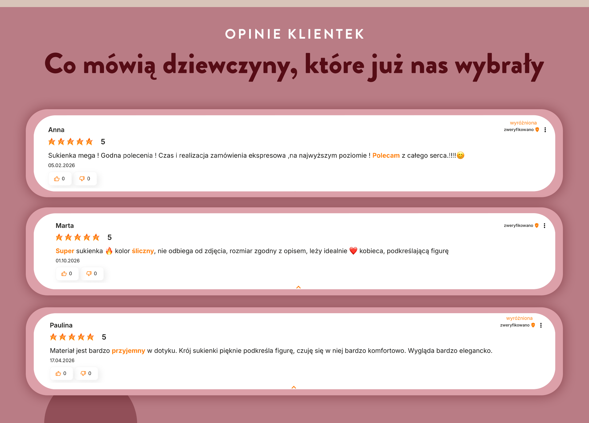 Opinie klientek. Co m&oacute;wią dziewczyny, kt&oacute;re już nas wybrały.